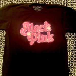 BLACKPINK Women’s Size Large Graphic Band Tee – Pink Logo on Black